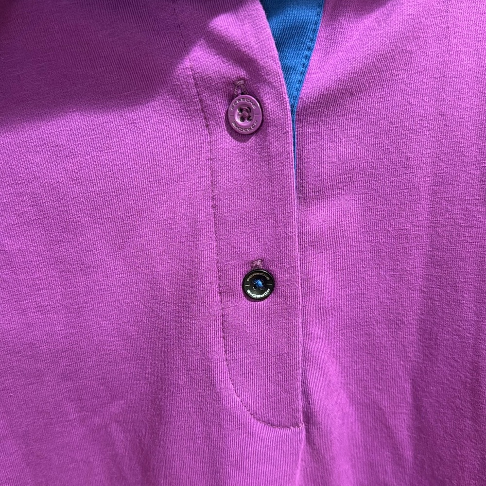 PORSCHE DRIVERS SELECTION EMBROIDERED PURPLE POLO SHIRT LARGE - Picture 3 of 10